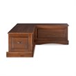 Riverbay Furniture Wood Backless Corner Table Booth & Bench Dining Set in Brown