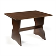Riverbay Furniture Wood Backless Corner Table Booth & Bench Dining Set in Brown