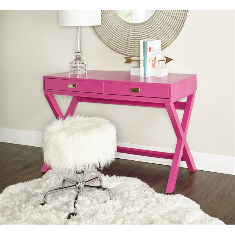 Riverbay Furniture Writing Desk in Raspberry Pink Cymax Business