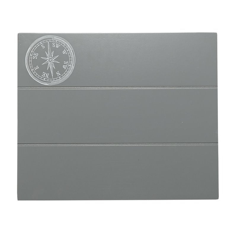 Riverbay Furniture Transitional Wood 5 Piece Compass Tray Table Set in Gray