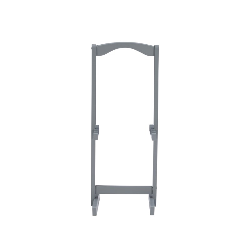 Riverbay Furniture Transitional Wood 5 Piece Compass Tray Table Set in Gray