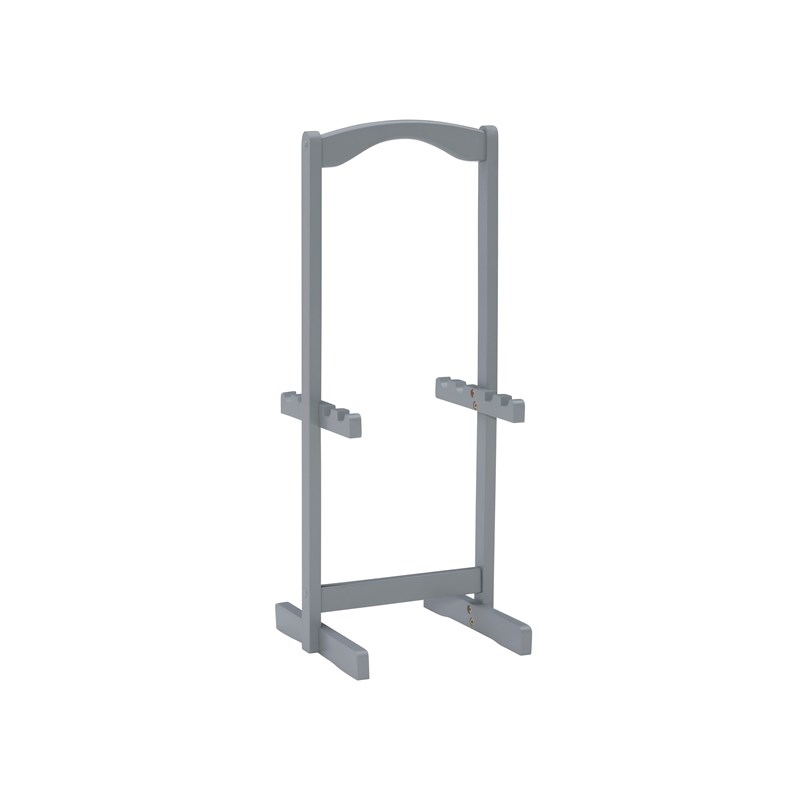 Riverbay Furniture Transitional Wood 5 Piece Compass Tray Table Set in Gray