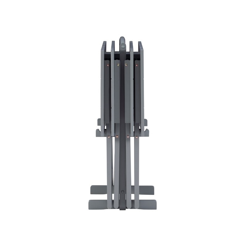 Riverbay Furniture Transitional Wood 5 Piece Compass Tray Table Set in Gray