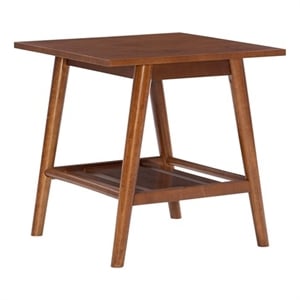 Riverbay Furniture Mid-Century Wood End Table in Warm Walnut Stained