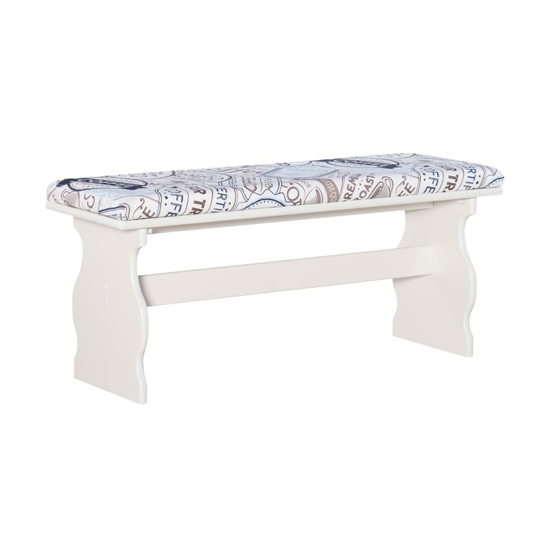 Riverbay Furniture Transitional Wood Corner Nook Dining Set in White