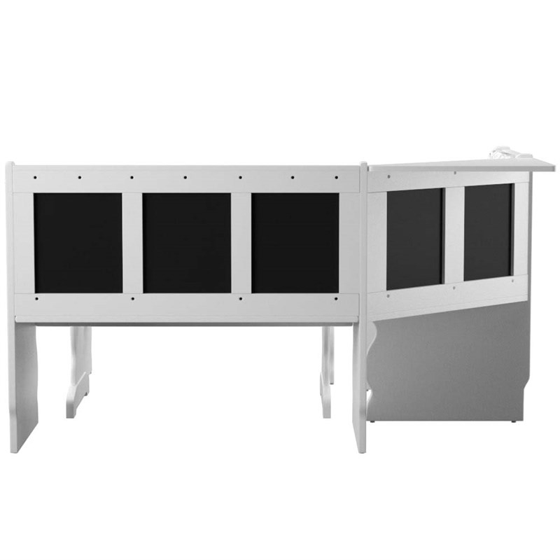 Riverbay Furniture Transitional Wood Corner Nook Dining Set in White