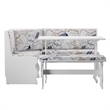 Riverbay Furniture Transitional Wood Corner Nook Dining Set in White