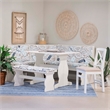 Riverbay Furniture Transitional Wood Corner Nook Dining Set in White