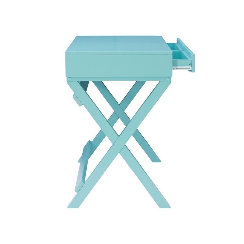 Riverbay Furniture Contemporary Wood Writing Desk in Blue