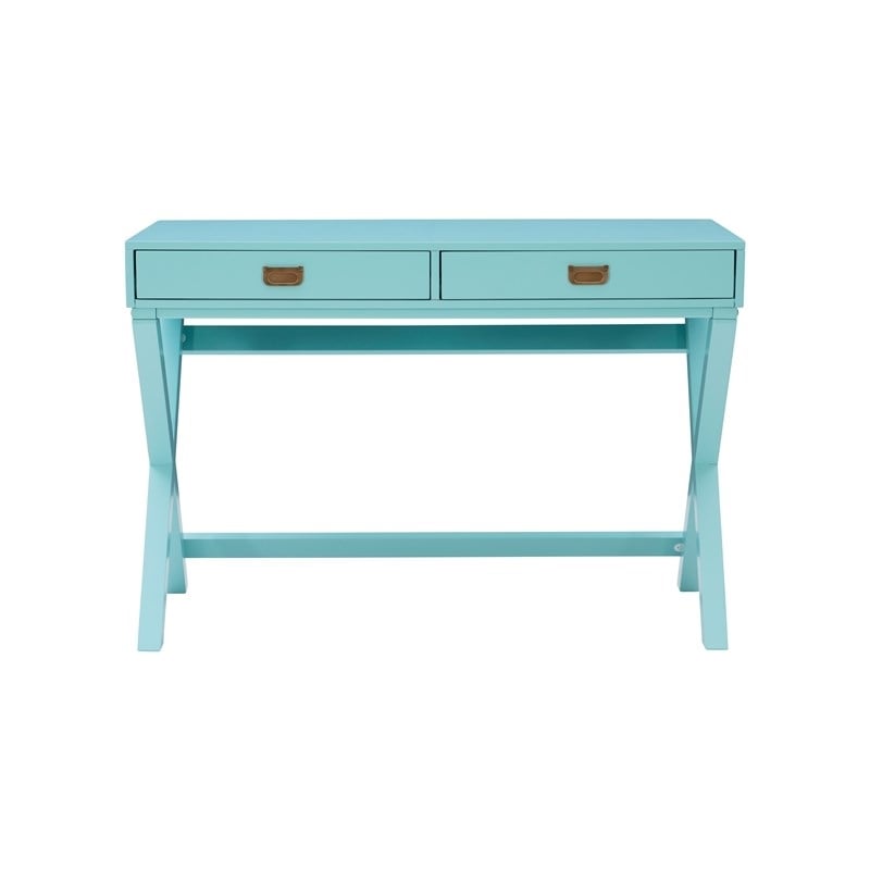 Riverbay Furniture Contemporary Wood Writing Desk in Blue