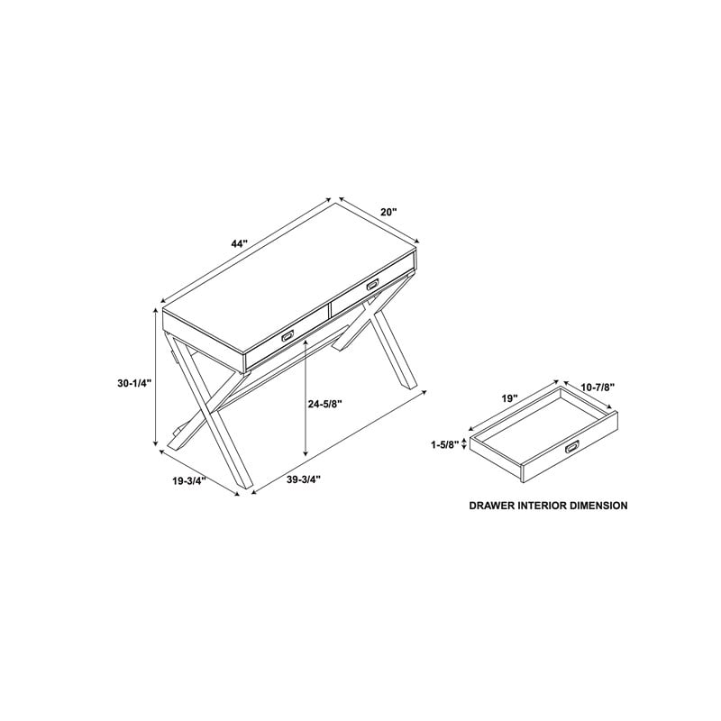 Riverbay Furniture Contemporary Wood Writing Desk in Blue