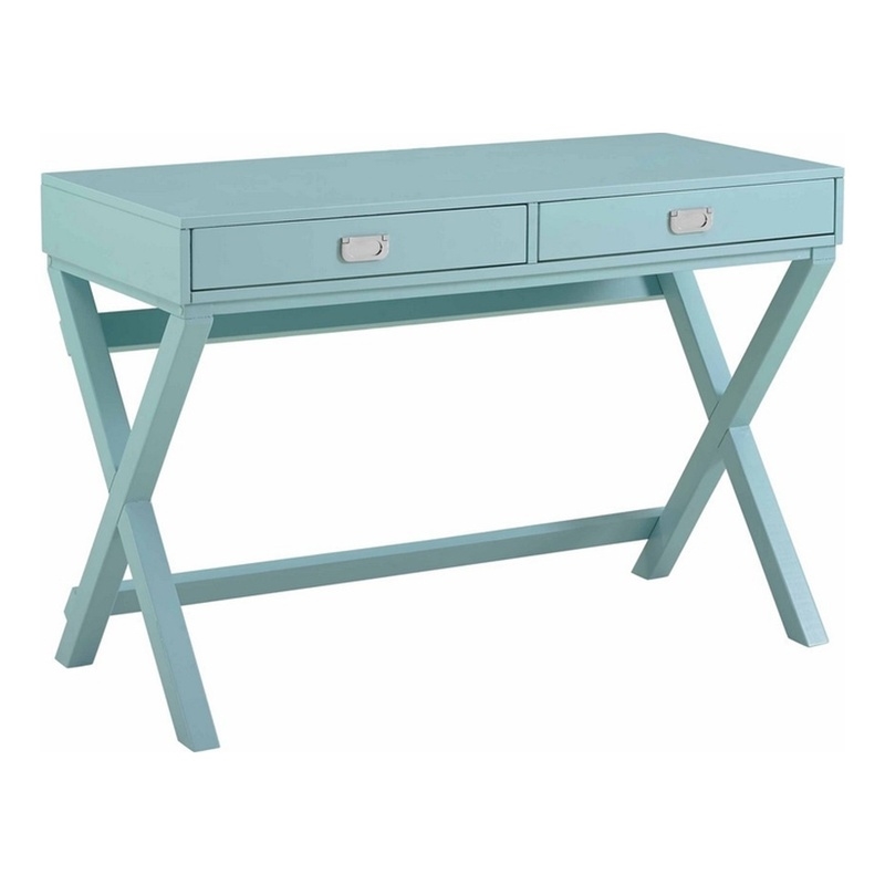 Riverbay Furniture Contemporary Wood Writing Desk in Blue
