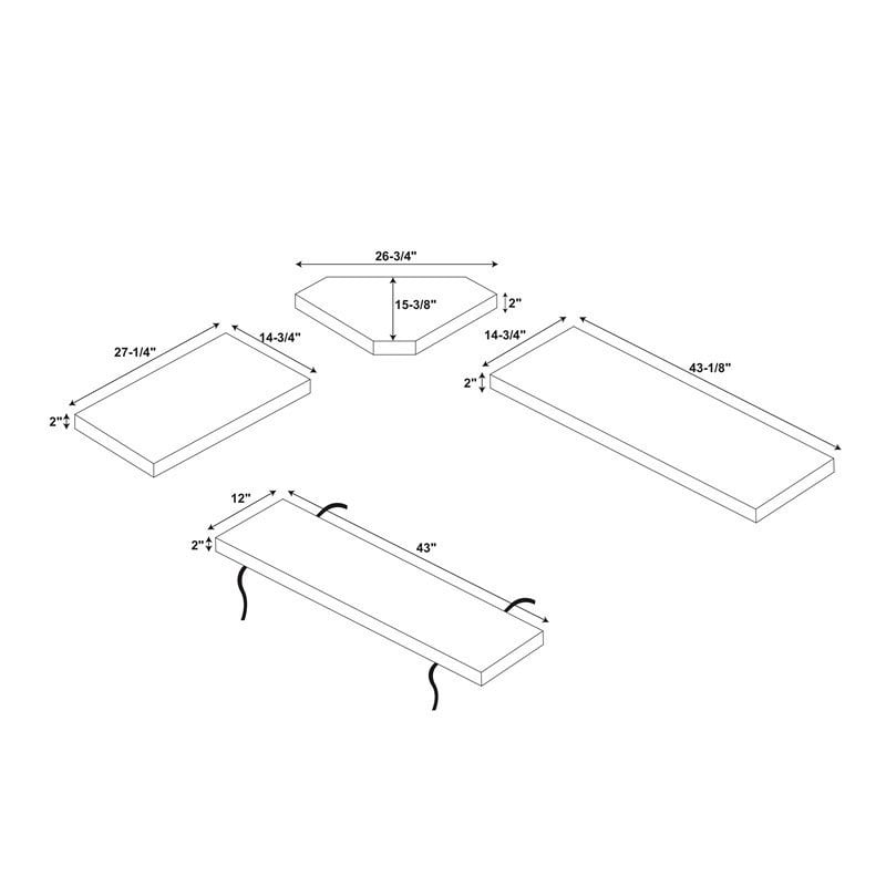 Riverbay Furniture Transitional Fabric Nook Cushion Set in Vintage Blue