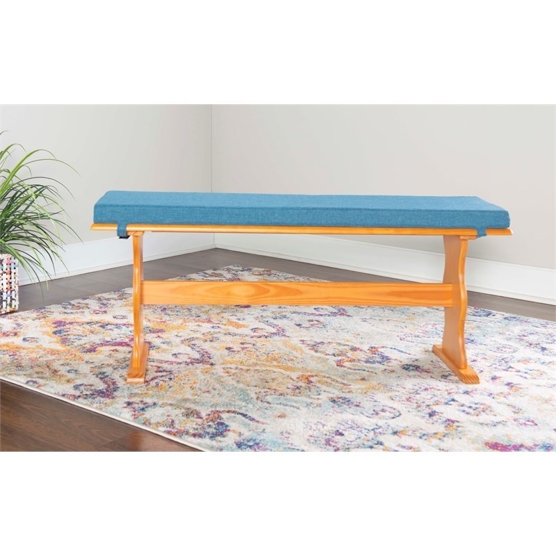 Riverbay Furniture Transitional Fabric Nook Cushion Set in Vintage Blue