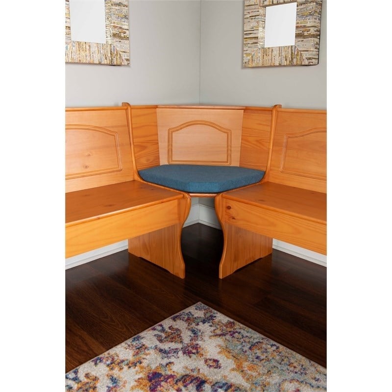 Riverbay Furniture Transitional Fabric Nook Cushion Set in Vintage Blue