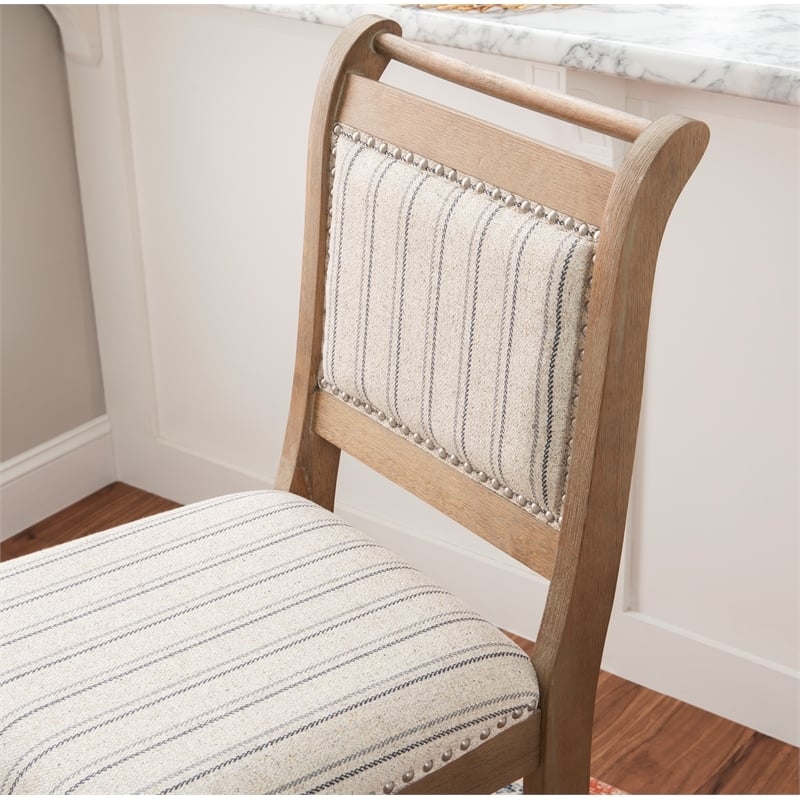 Riverbay Furniture 30'' Transitional Wood/Fabric Bar Stool in Brown