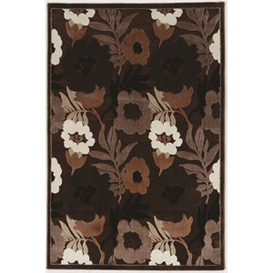 riverbay furniture floral area rug in brown