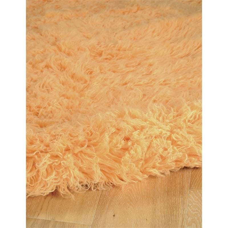 Riverbay Furniture 2' x 3' Flokati Rug in Sherbet