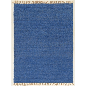 Riverbay Furniture 5'3&quot x 7'6&quot Hand Woven Wool Area Rug in Blue