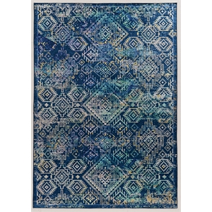 Riverbay Furniture 2'2&quot x 3'2&quot Accent Rug in Navy and Teal