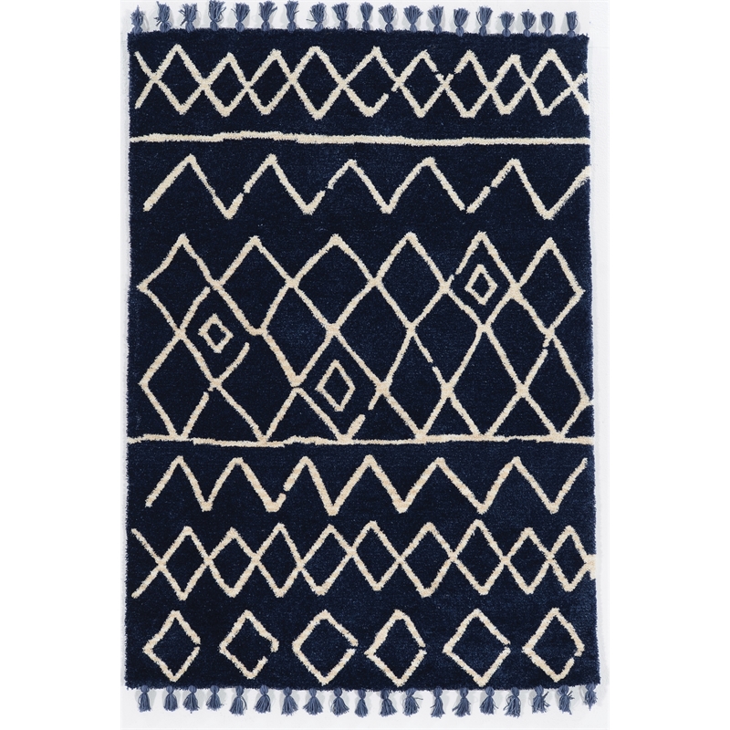 Riverbay Furniture 5' x 7' Area Rug in Blue Ivory