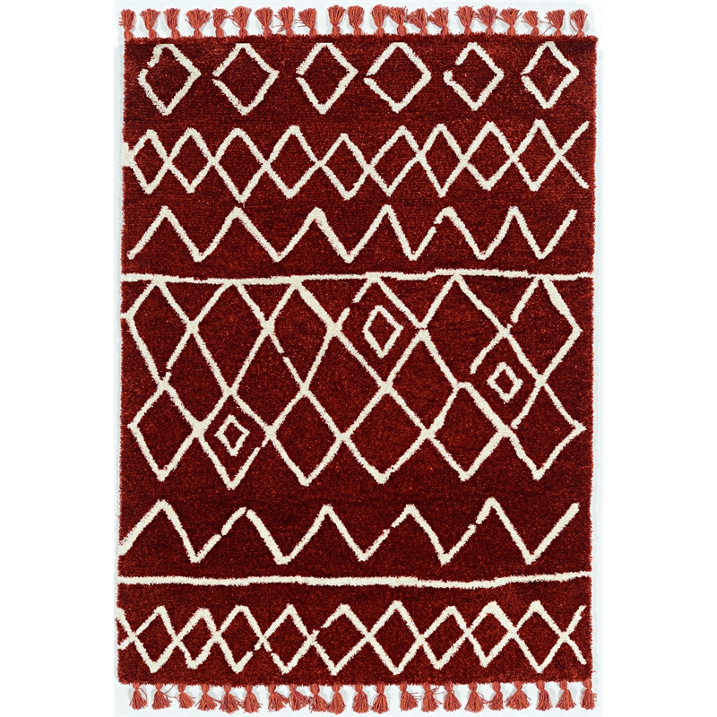 Riverbay Furniture 5' x 7' Area Rug in Rust Ivory