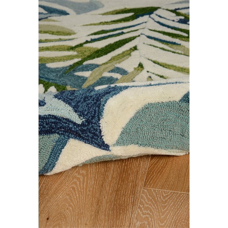 Riverbay Furniture 2' x 3' Hand Tufted Bermuda Rug in Ivory and Blue