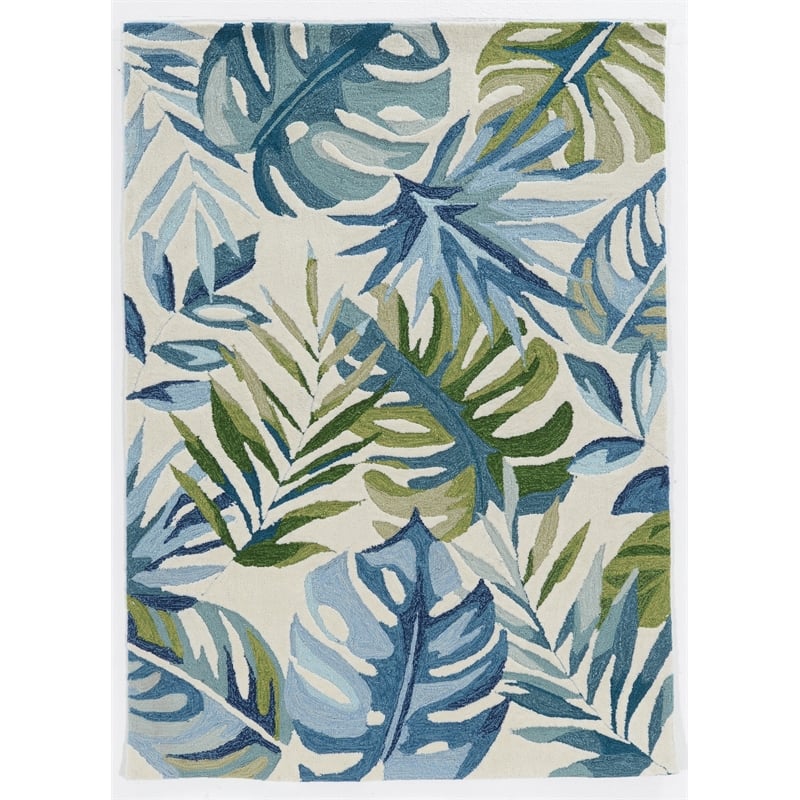 Riverbay Furniture 2' x 3' Hand Tufted Bermuda Rug in Ivory and Blue