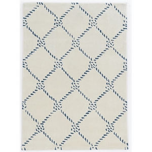 Riverbay Furniture 5' x 7' Hand Tufted Rope Qua Rug in Ivory and Navy