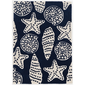 Riverbay Furniture 8' x 10' Hand Tufted Flotsom Rug in Navy and Ivory