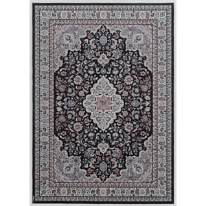 Riverbay Furniture 2'2&quot x 3'2&quot Accent Rug in Black and Cream