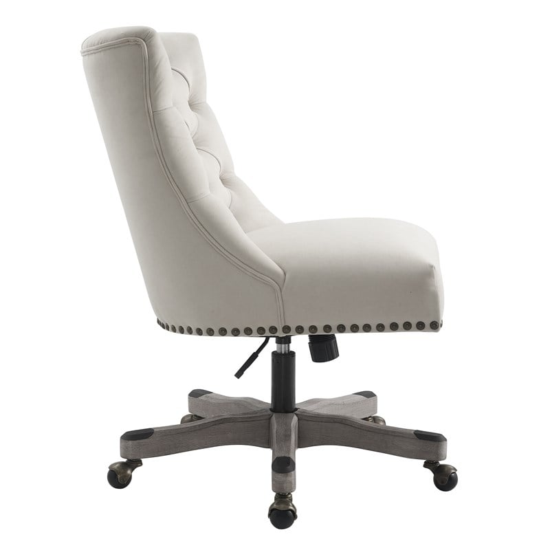 Riverbay Furniture Transitional Fabric Tufted Office Chair in Natural Beige