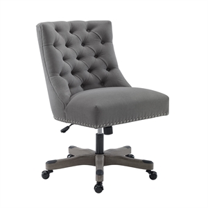 Riverbay Furniture Tufted Office Chair in Light Gray