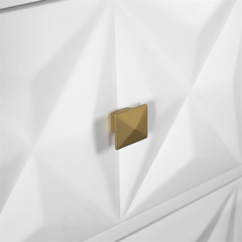 Riverbay Furniture 2 Drawer Geo Texture Nightstand in White
