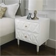 Riverbay Furniture 2 Drawer Geo Texture Nightstand in White