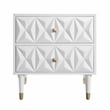 Riverbay Furniture 2 Drawer Geo Texture Nightstand in White