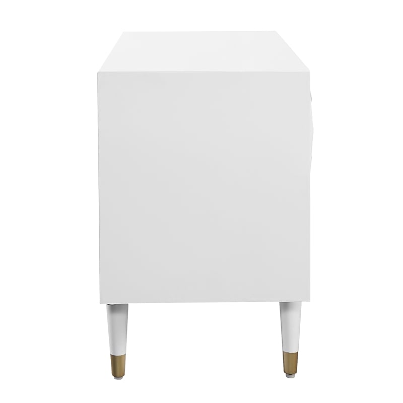 Riverbay Furniture 2 Drawer Geo Texture Nightstand in White