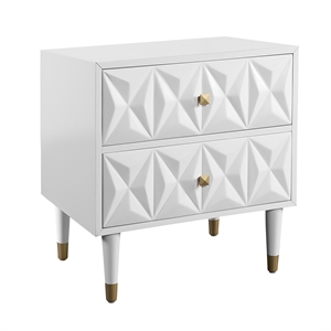 riverbay furniture 2 drawer geo texture nightstand in white
