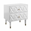 Riverbay Furniture 2 Drawer Geo Texture Nightstand in White
