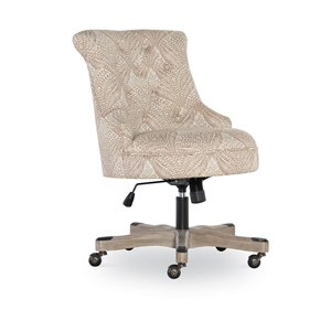riverbay furniture whitley upholstered fern fabric and wood office chair-beige