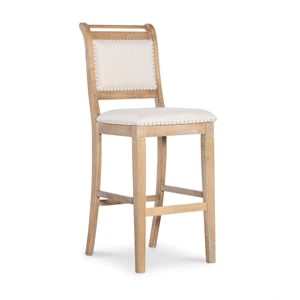 Riverbay Furniture Sedona 30&quot Wood Bar Stool with Nail Head Trim in Brown