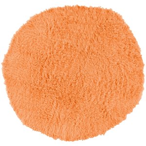 Riverbay Furniture Wool Shag 8' Round Woven Wool Area Rug in Sherbet