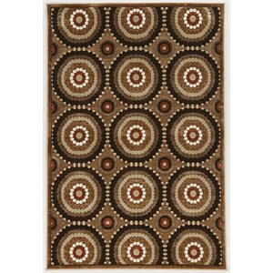 riverbay furniture sierra flat chenille swirl design area rug in brown