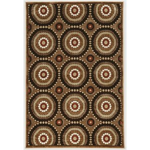 Riverbay Furniture Sierra 8'x10' Flat Chenille Swirl Design Area Rug in Brown