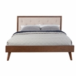 Riverbay Furniture Bristol Tufted Fabric & Wood Platform Queen Bed in Brown