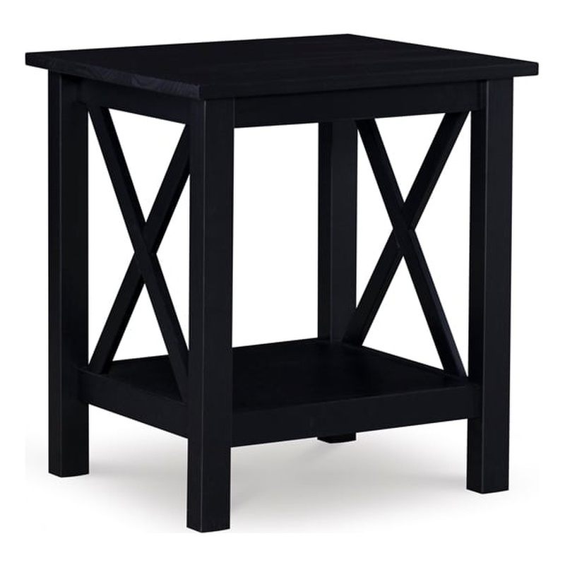 Riverbay Furniture Baldwin XDesign Solid Wood End Table in Black