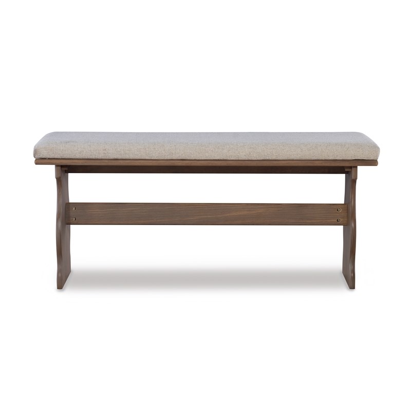 Riverbay Furniture Transitional Wood Corner Nook Dining Set in Brown