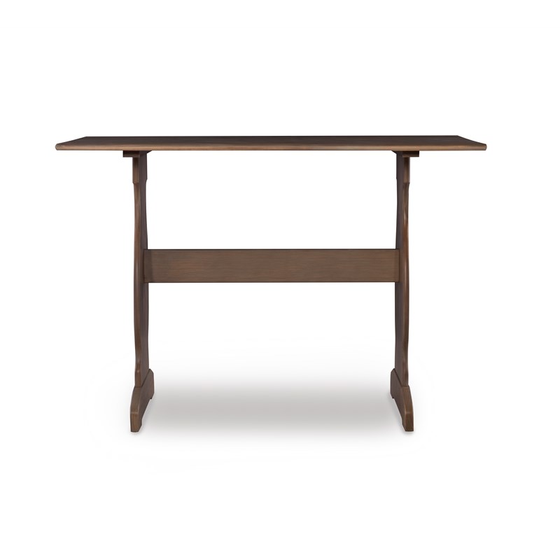 Riverbay Furniture Transitional Wood Corner Nook Dining Set in Brown