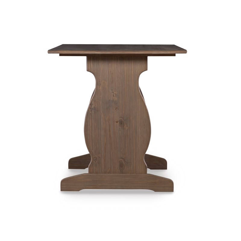 Riverbay Furniture Transitional Wood Corner Nook Dining Set in Brown