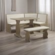Riverbay Furniture Transitional Wood Corner Nook Dining Set in Brown